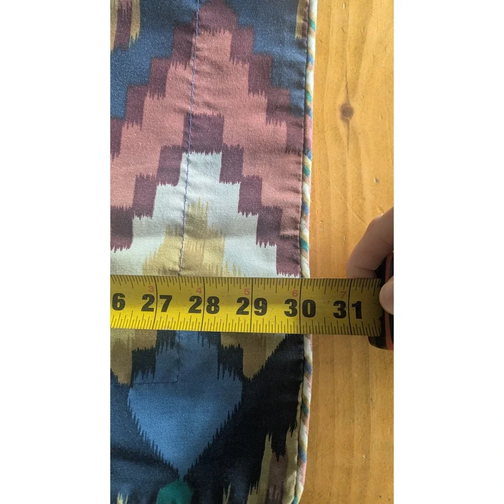 90 Southwestern‎ Ikat Pillow Shams Set of 2 Blue Brown Teal Geometric 26x30 Euro